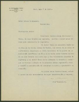 Carta de Bartolomé José Ronco a Arturo Xalambrí (1947-07-05)