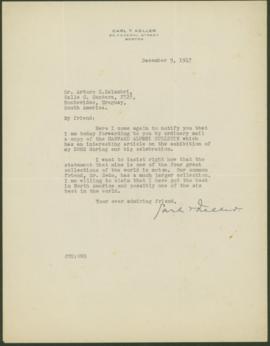 Carta de Carl T. Keller a Arturo Xalambrí (1947-12-09)