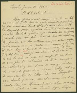 Carta de María de las Nieves G. de Ronco a Arturo Xalambrí (1952-06-24)