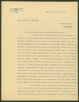 Carta de Bartolomé José Ronco a Arturo Xalambrí (1947-07-11)