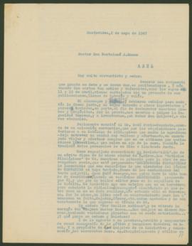 Carta de Arturo Xalambrí a Bartolomé José Ronco (1947-05-02)