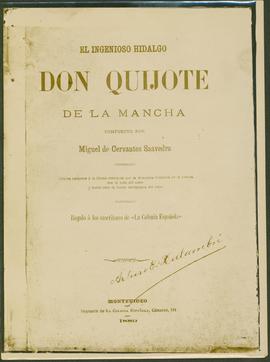 Edición uruguaya de Don Quijote de la Mancha. Portada de la Primera Parte