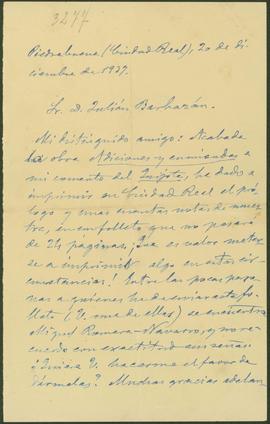 Carta de Francisco Rodríguez Marín a Julián Barbazán (1937-12-20)